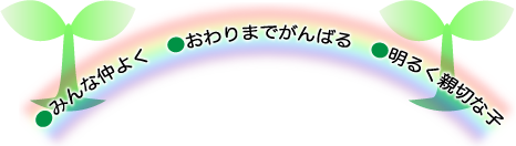 みんな仲よく、おわりまでがんばる、明るく親切な子